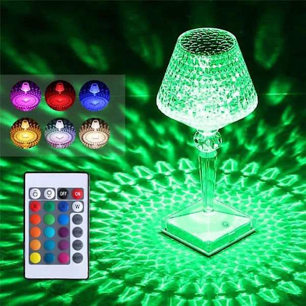 Kristallitimantti pöytälamppu 16 RGB-väriä, latautuva