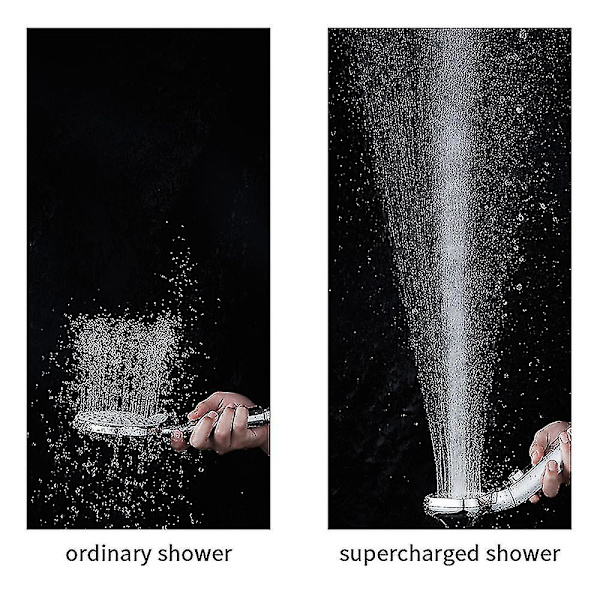Universal Højtryks Bruseshowerhoved 4-Modes Bruseshowerhoved Silver