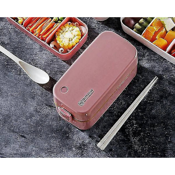 Japansk Mikrobølgeovn Bento Box Bærbar Madkasse Pink