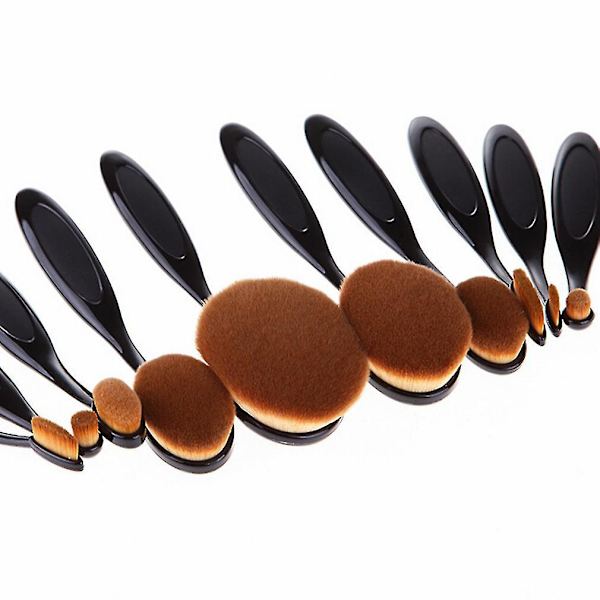 10 stk. Tandbørsteformede Foundation Makeup Oval Pensler