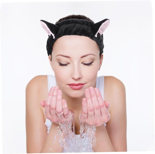 4 stk. katteører elastiske hårbånd tykt blødt spa makeup hårbånd sæt