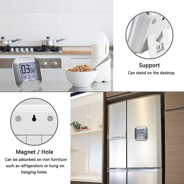 Køkken Timer, Digital Køkken Koge Timer Magnetisk Med LED Display