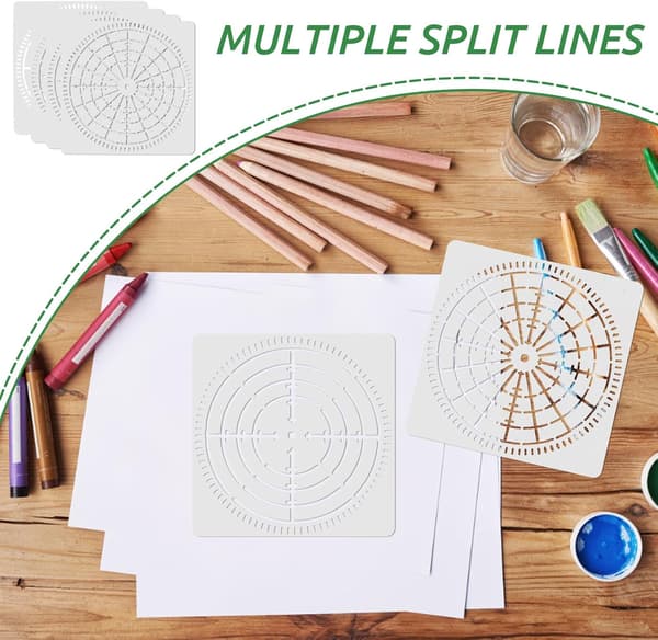 4 st Mandala Dot Stenciler Set 13 cm Återanvändbara Mandala Dot Mallar