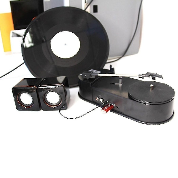 Mini Vinylspelare Grammofon Direkt Rotation U-Disk Mp3 Hastighet 33