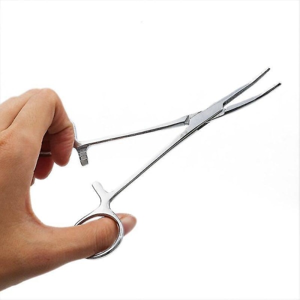 1 stk medisinsk rustfritt stål tannkirurgisk nål buede spisser hemostatisk tangklemme 14 cm