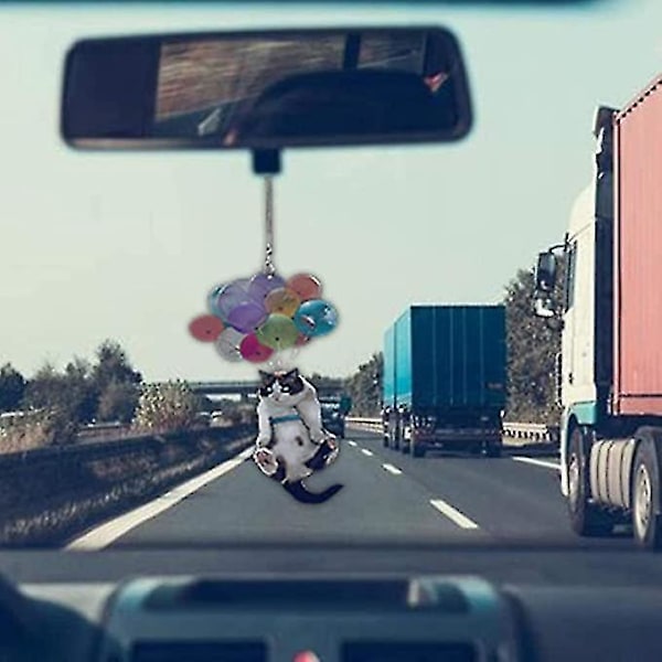 Søt katt bilhengende pynt fargerik ballongdekorasjon