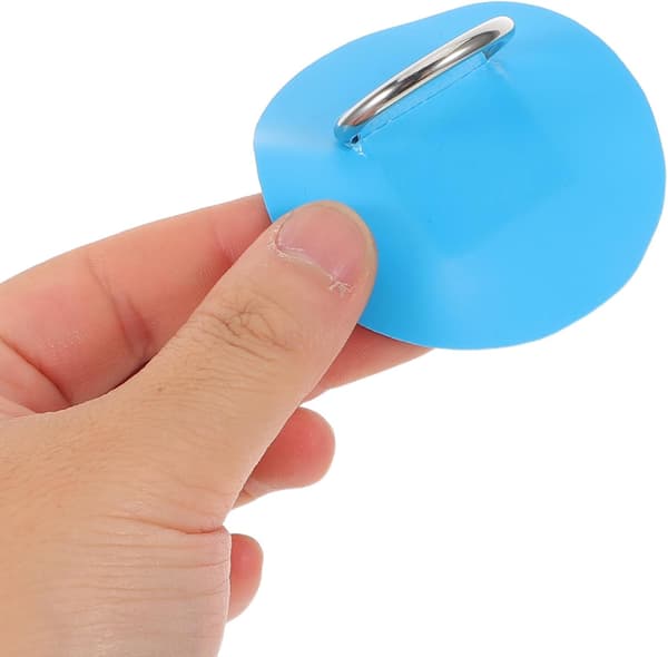 6 stk blå PVC padlebrett D-ringer med 6,5 cm D-ringlapper i rustfritt stål
