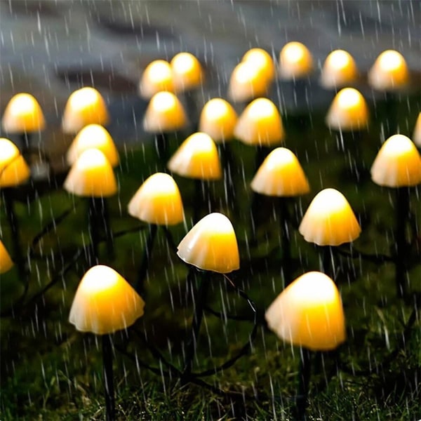 Udendørs Solar String Light Led Mushroom Patio Havedekoration