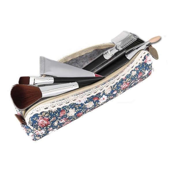 Piges Blomst Lace Blomster Blyant Etui Kosmetik Makeup Taske