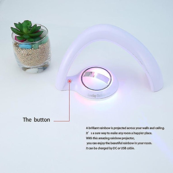 LED Lycklig Regnbåge Projektor Rum Nattlampa Färglampa