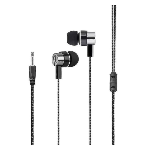 3,5 mm trådbundna slitstarka metallhörlurar Stereo In Ear Earbuds Mic