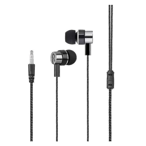 3,5 mm Trådbundne Holdbare Metal Øretelefoner Stereo In-Ear Ørepropper Med Mic