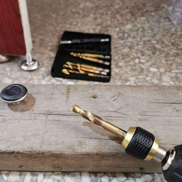 Hex Skaft, Hurtigkobling Borbit Hurtig Skift Adapter Konverter. (sort+guld) (2 stk)