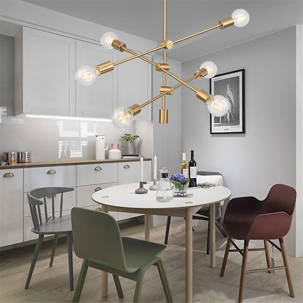 Moderne Forgyldte Pendellamper 6-lys Flush Mount