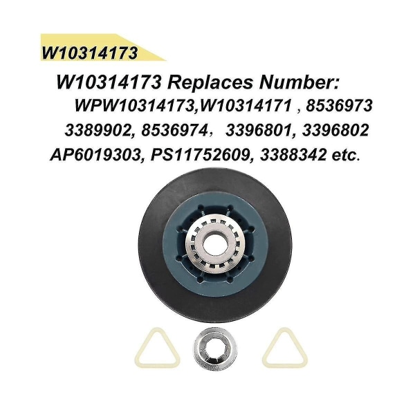 4-pak W10314173 Tørretromle-udskiftning til tørretumbler kompatibel med Wpw10314173-tromle-tromle Sup-yuhao