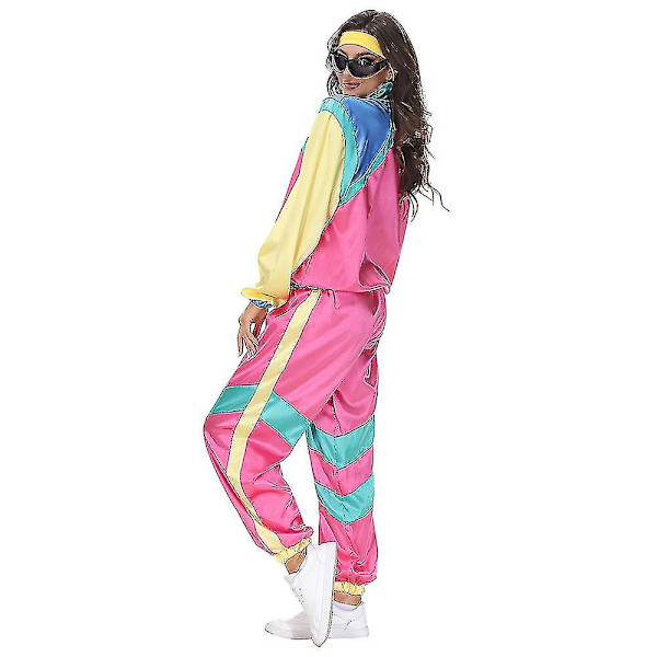 80-tals Kostym Par Retro Spårkostym Set 90-tal Hip Hop Skaljacka För Män Kvinnor XL Women