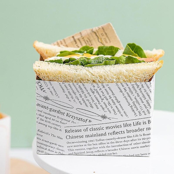 50 st Matpappersförpackningar för Hamburgare, Oljesäkra