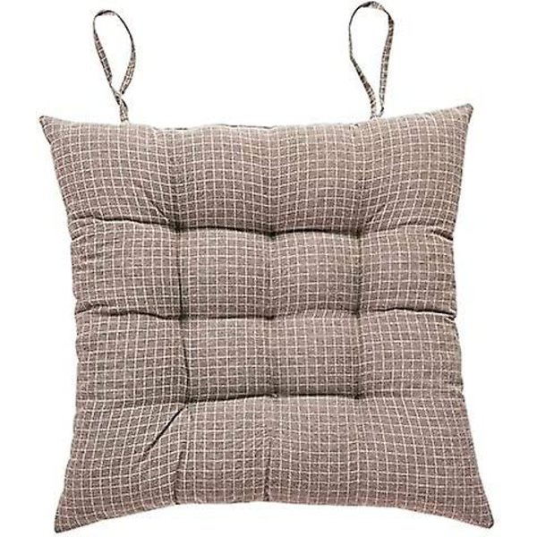 38*38 Cm Stolsdyna, Generell Bomulls- och Linneträdgårdsdyna, Lätt att Rengöra Light brown