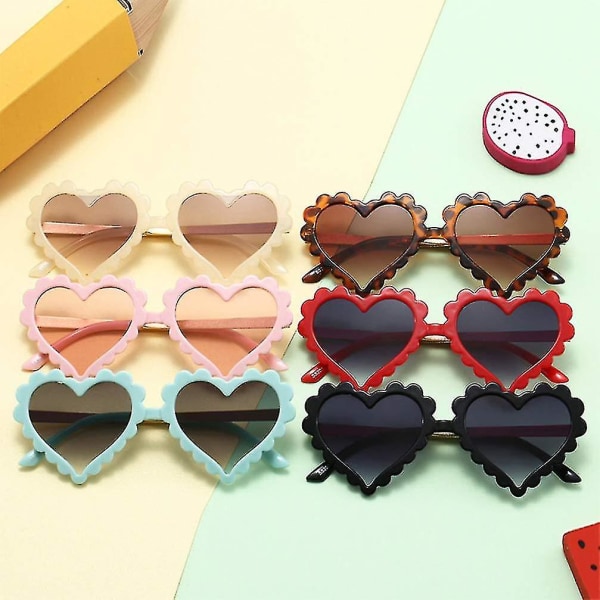 Anti-uv-solbriller for barn Hjerte Blomstform Solbriller Party Glassesbeige T-yuhao