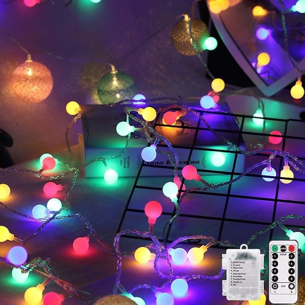 Mini Globus String Lights Batteridriven Fjärrkontroll Inomhus 50