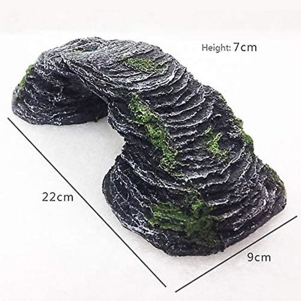 Fish Tank Ornament Stor Resin Bridge Form Aquarium Landskab Ornamenter Dekorationer Rockery Cave