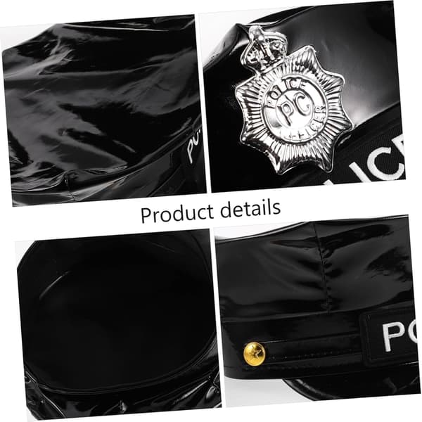 Polis Cosplay Hatt PU Material Scenföreställning Tillbehör