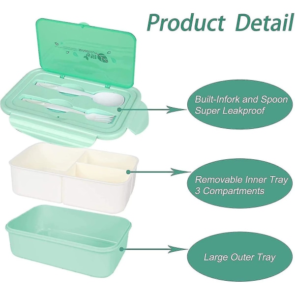 Lunchbox, Bento-lådor, Lunchbox, Läcksäkra lunchlådor för barn och vuxna,