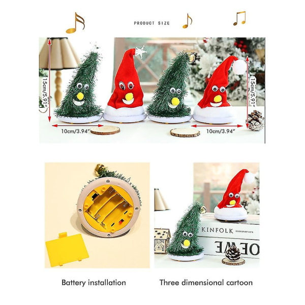 Sang og dans julemandshat Elektrisk juletræ Julehat Gynge Musiklegetøj Lysende legetøj Julegave til børn style 1