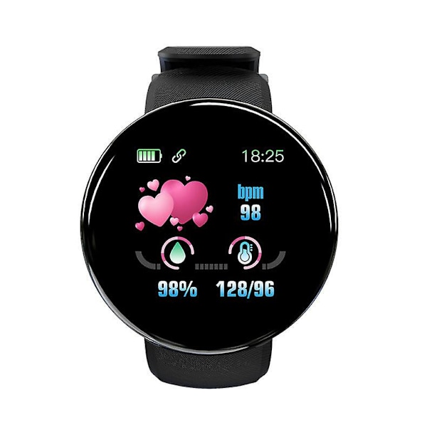 Smartwatch Armbånd Udendørs Sport Student Hjertefrekvens Måler Trin Gave Black