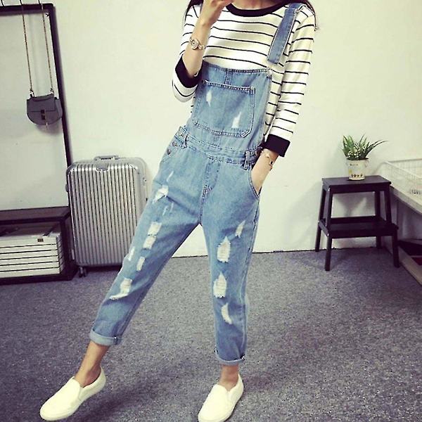 Vintage Dame Jumpsuit med Seler i Jeans