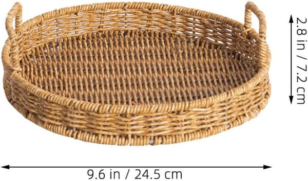 Förvaringskorg Vävd Snacks Korg Stor Kapacitet Mångsidig Elegant Chic Stil