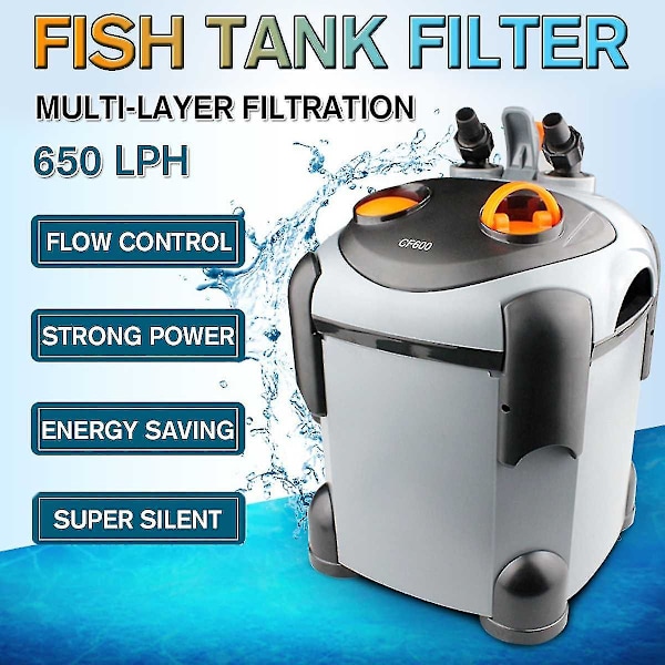 CF-600 9.3W Filterbeholder Ekstern Kanisterfilter for Akvarium