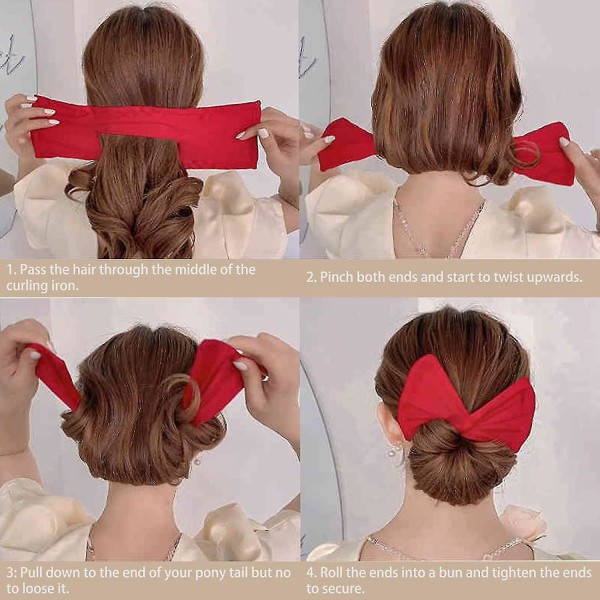 Hårbollemaskine til kvinder, bolleformere Multicolor Cloth Magic Clip French Twist Hair Tool