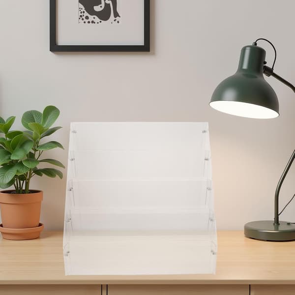 Akryl Kort Display Rack 5-lags Trappe-Trin Organizer Multifunktionel Opbevaring til Kosmetik