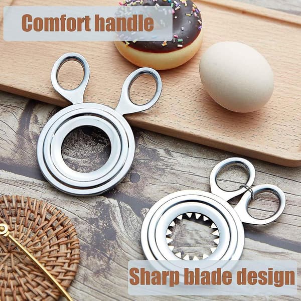 2 stk. Egg Topper Cutter i Rustfritt Stål - Kokt Egg Cutter Cracker