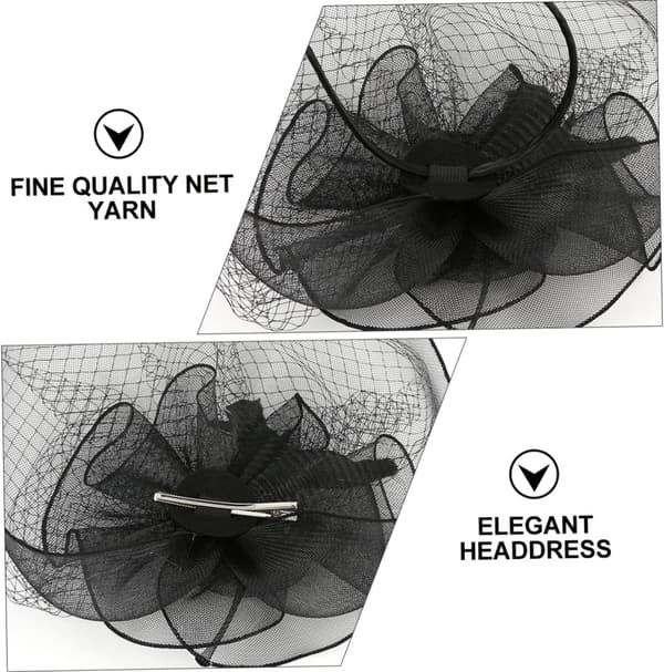 Blomster Fascinator Hår Hodeplagg Elegant Gass Hodeplagg for Jenter Kvinner Fest Svart