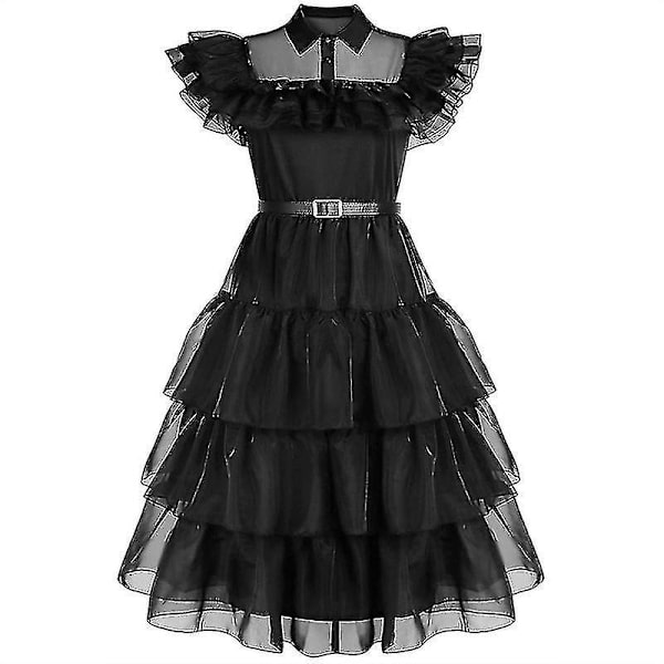 2023 Uusi Cosdaddy Wednesday Addams Lasten Tyttöjen Peruukkiasu 130 T1
