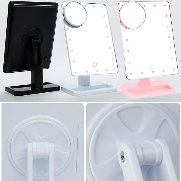 Förstoringsglas LED Touch Screen Makeup Mirror 20 Lysdioder Kosmetisk