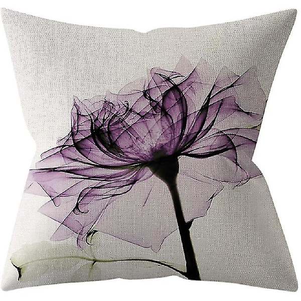 Dekorativa Kuddfodral 18x18 Tum Set Om 4 Lila Blomma Kuddfodral 45cm X 45cm