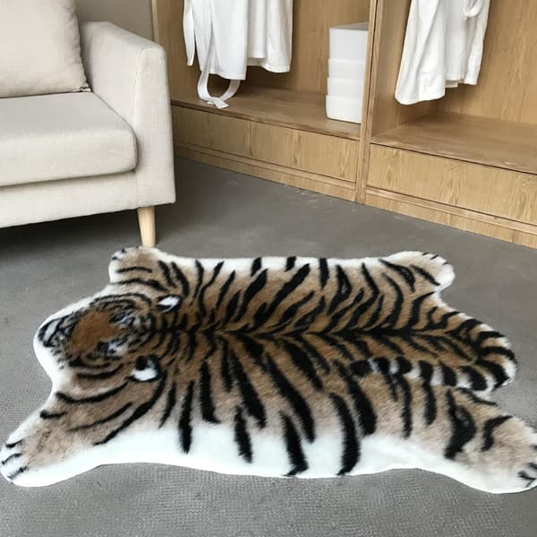 Tigerformad halkfri hemmatta i akrylfibrer och dacronmaterial för sovrum och vardagsrum