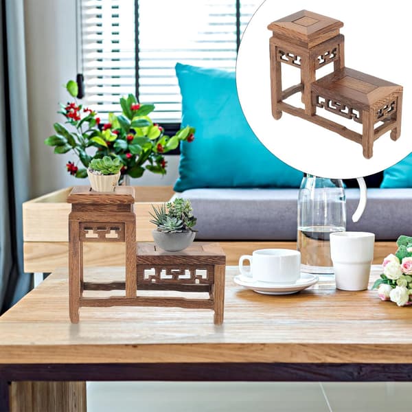 Kaffe Tre Stativ for Utstilling Bonsai Holder Håndverk Base Solid Struktur Stabile Støttepunkter