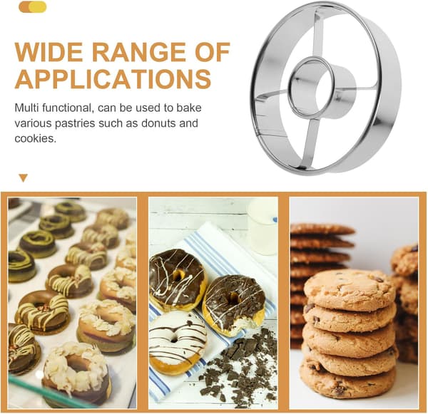 Rund smultringform i rustfritt stål for baking, DIY kreativt formet smultringkutter