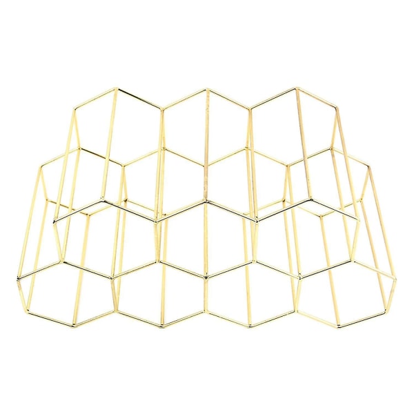 Metall smidesjärn vinflaska förvaringsställ Honeycomb