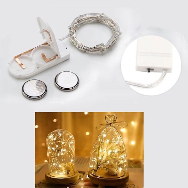 5 st LED-ljusslingor med batteridrift, 2m 20 LED Koppartråd Flaska Present
