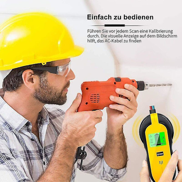 Monitointilaite 4-in-1: Naulapaikannin, Seinäskanneri, Metalli-ilmaisin, HD-LCD-näyttö, Lahja