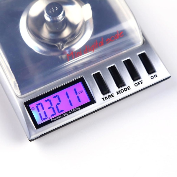 Digital LCD-våg 0,001g/20g Vikt Milligram Fickvåg