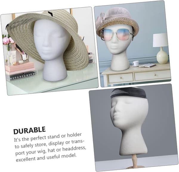 2 stk Profesjonell Mannequin Hode Kvinner Parykk Hode Modell Parykk Display Hatt Stativ Hårtilbehør