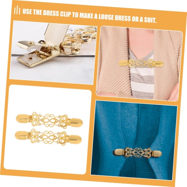 Moteriktig Cardigan Clip 2 stk Dame Genser Klyper Gull Legering Cinch Klyper Brukbar