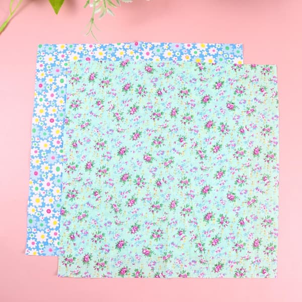 Gør-det-selv Patchwork Bomuldsstofsæt til Quiltning og Syning, 9 Stykker 50x50cm