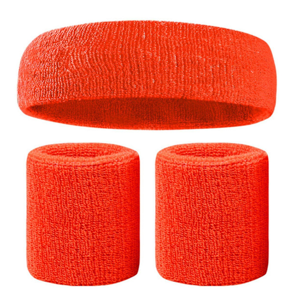 Svettbandsset Färgglada Hårband Armband Elastiskt Atletiskt Svettabsorberande Svettbands för Män och